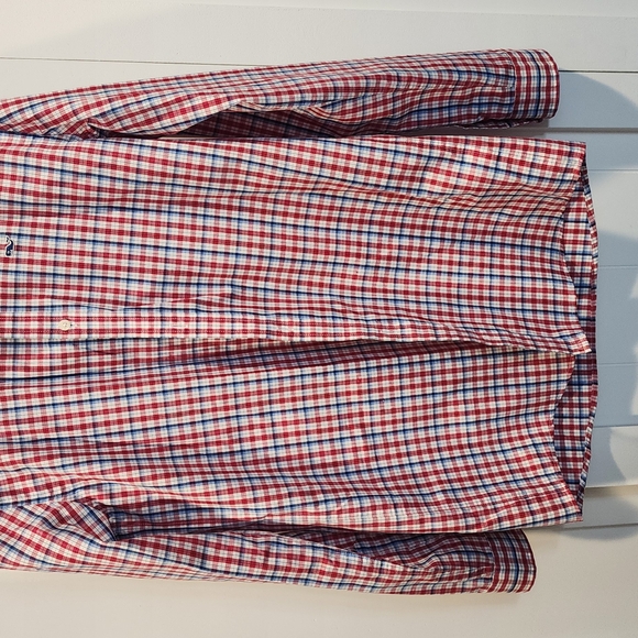 Worn ONCE,  Youth XL / Vineyard Vines Gingham Red and Blue Casual Shirt - Picture 4 of 4